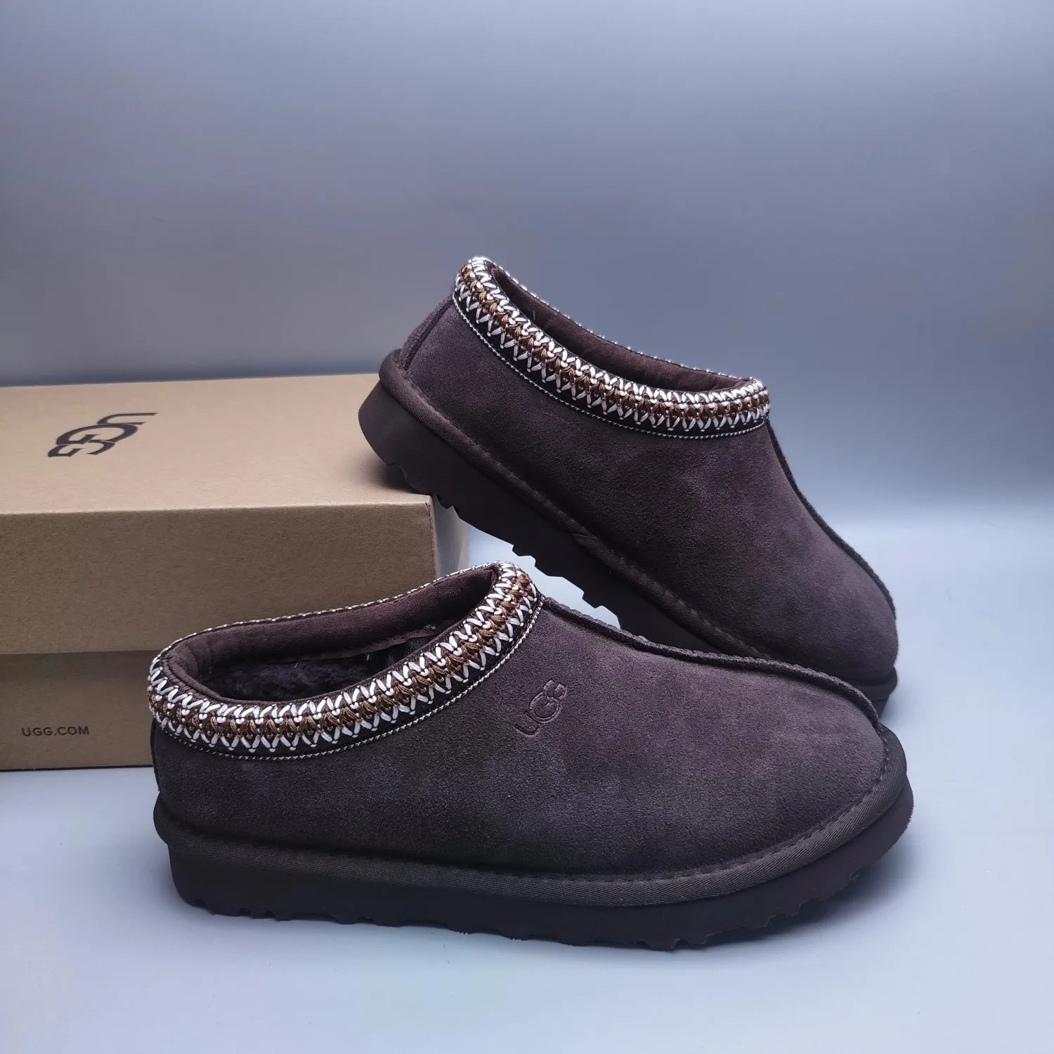 💰440 UGG sheepskin one-piece snow boots for women 5955 men's shoes 5950 one-legged home style for men and women Color: Maroon Black Sand Gray Chocolate Number: 35-45